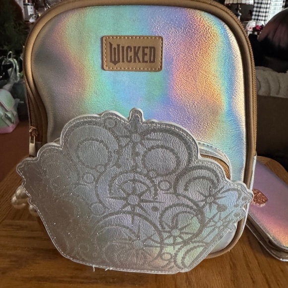 Wicked Glinda Iridescent Mini Backpack & Wallet with Shell Design
